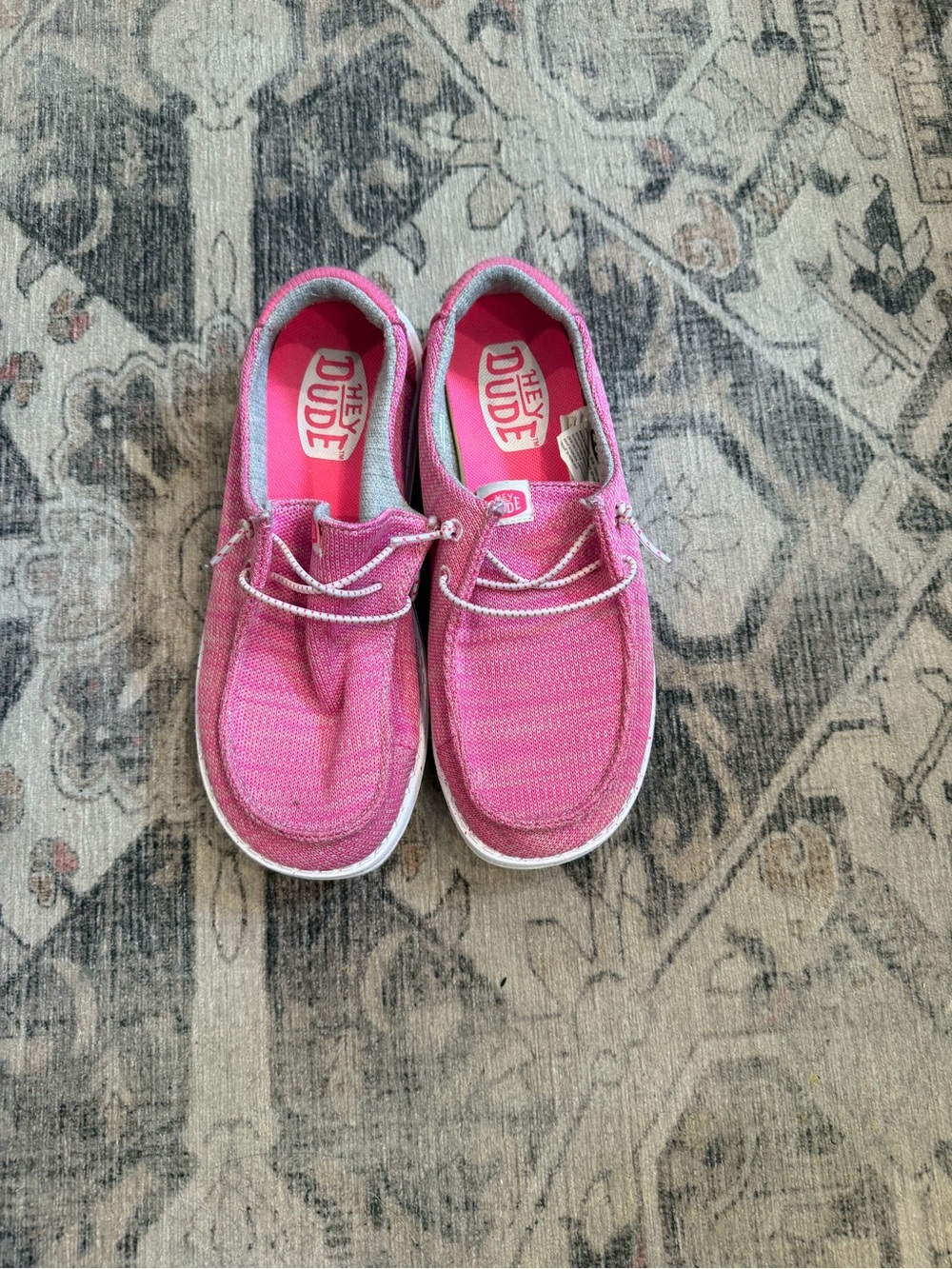 Hey Dude Kids Pink Canvas Slip-On Sneakers